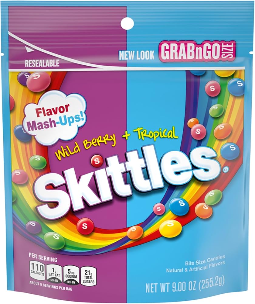 Skittles Wild Berry Tropical Mashup 9 Oz Pouch