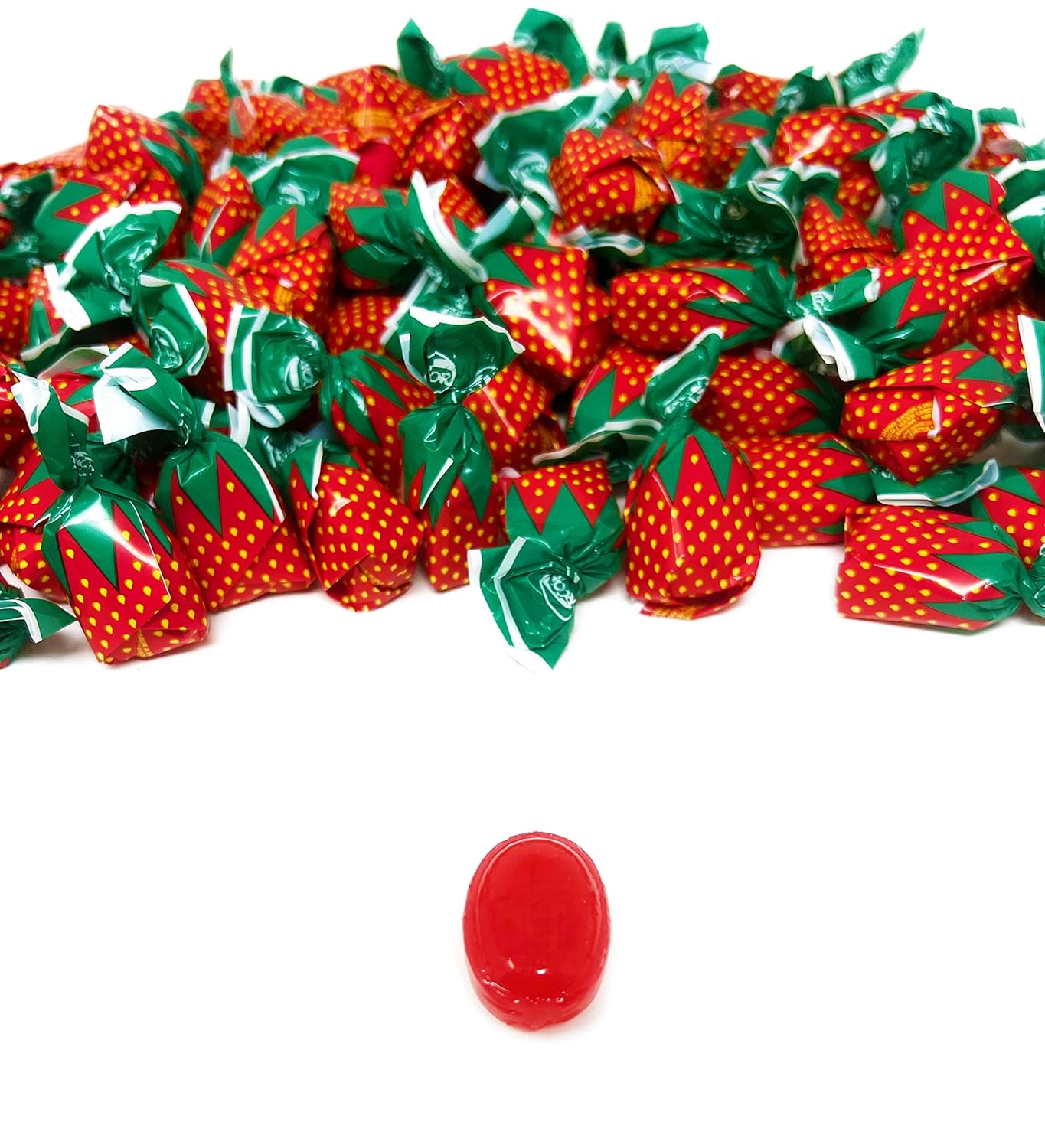 Arcor Strawberry Filled Hard Candy - 6 lbs - Strawberry Flavored Filled With Chewy Strawberry Center - Bulk 96 oz.