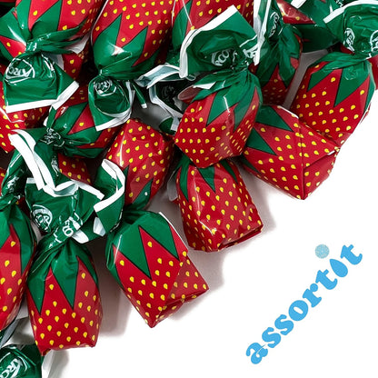 Arcor Strawberry Filled Hard Candy - 6 lbs - Strawberry Flavored Filled With Chewy Strawberry Center - Bulk 96 oz.