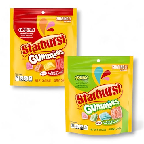 Starburst Original & Sour Gummies 9oz (2 Pack)