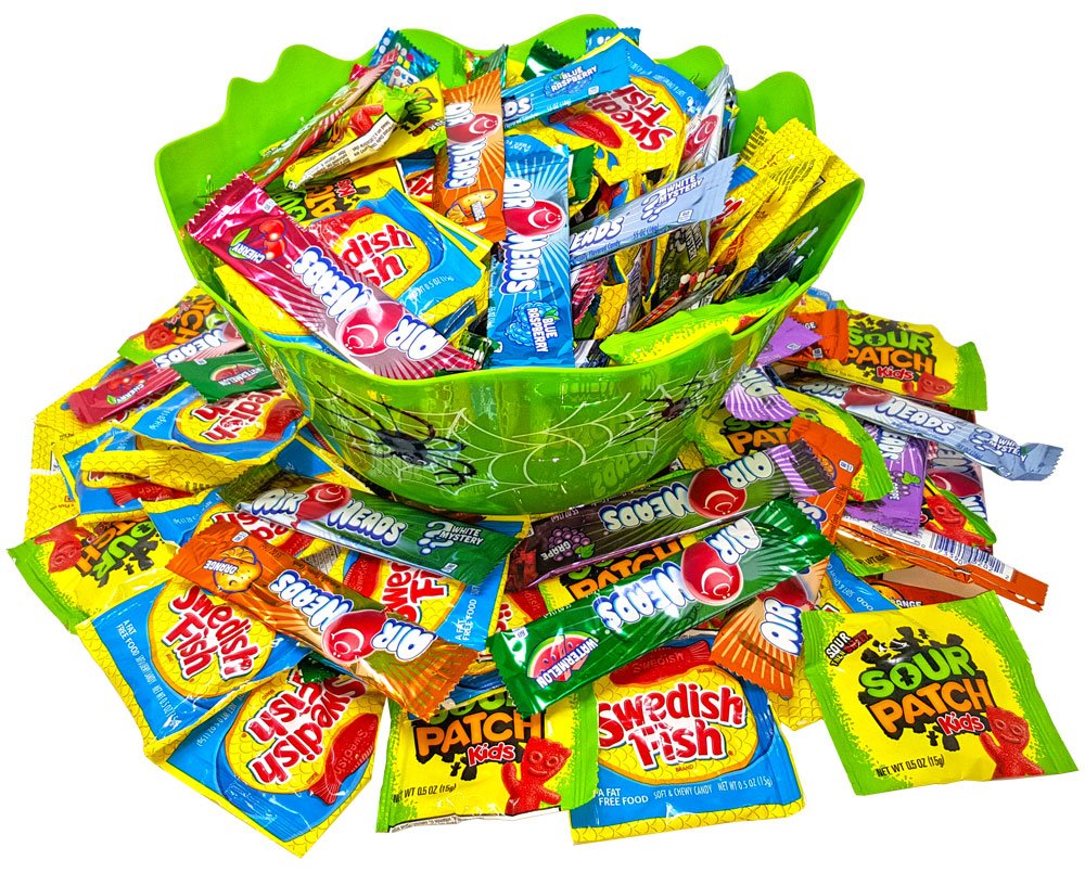 Airheads Bars, Sour Patch Kids, & Swedish Fish Bulk Candy, 200 Count - 6.8 lbs (108.8 Oz)
