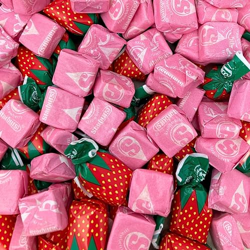 Gourmet Soft And Hard Strawberry Candy Combo Mix 2 lbs Assortment Red Arcor & Starburst Pink Fruit Chews - Individually Wrapped Variety Candies Gluten Free American Classics Vintage Snack Pack (32oz)