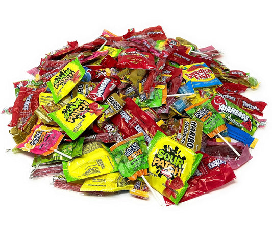 American Hard Candy and Chewy Fruit Candy Mix 5 lbs Bulk Party Bag Individually Wrapped In Resealable Stand Up Bag (80 Oz)