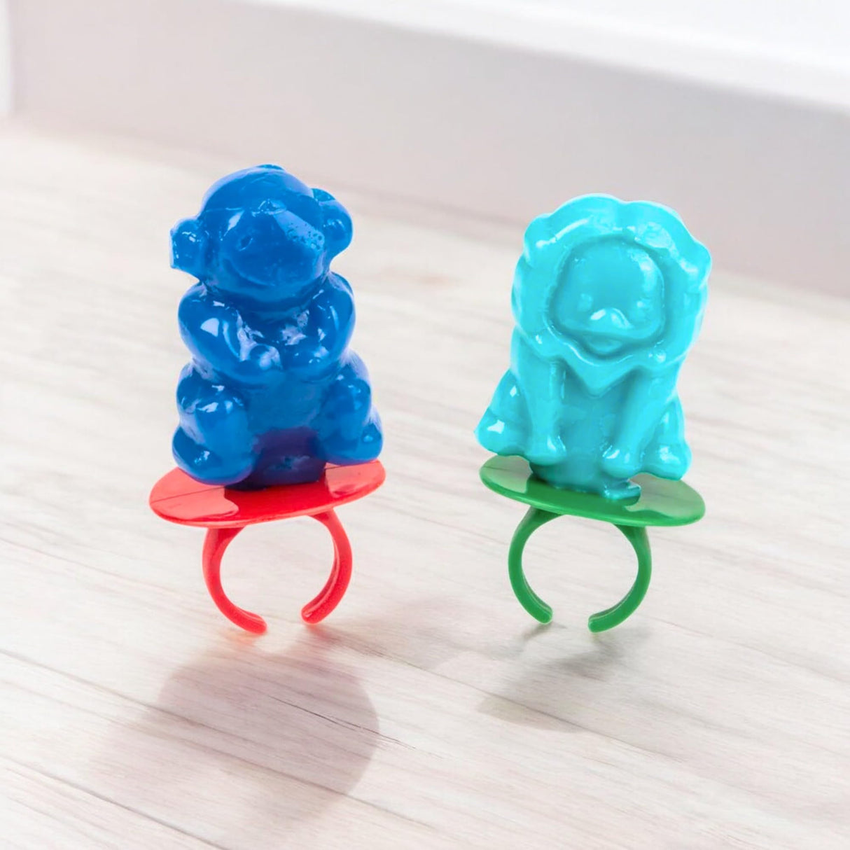 Teddy Pop & Friends Ring Lollipops - Blue Raspberry & Cotton Candy (30 Ct)