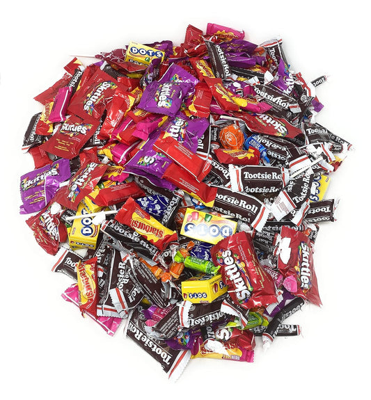 Assorted Bulk American Candy 11.25 Lb Starbursts FaveReds, Skittles Original And Wild Berry Tootsie Rolls Juniors Tootsie Snack Bars Tootsie Mini Dots Tootsie Pops Fruit Rolls 450+ Ct (180.4 Oz)