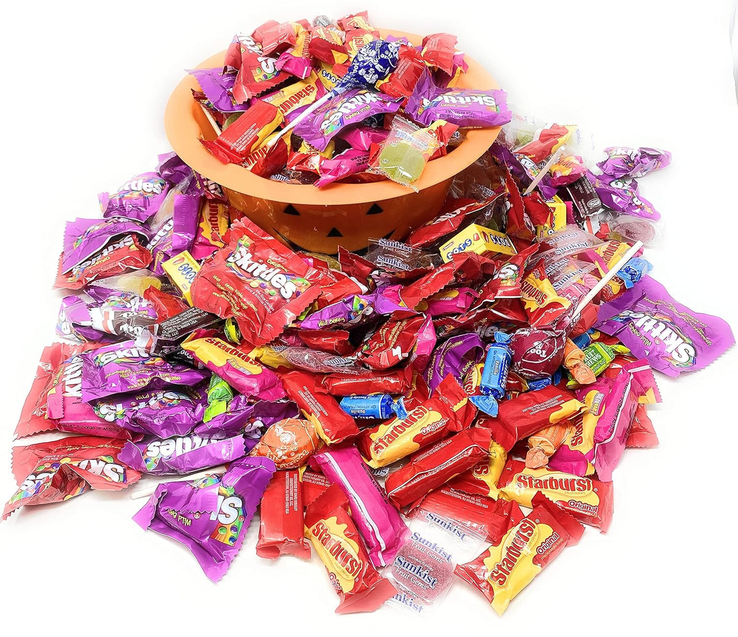 Assorted American Candy Classics Over 13 Favorite Flavors Skittles, Tootsies, Starburst, Fruit Gems Gummy 6.6Lb 340+pcs (106 Oz)