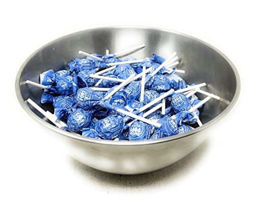 Tootsie Roll Blue Raspberry Mini Pops Filled With Chewy Tootsie Roll Candy - Single Flavor 75+ Count Lollipops 1 Lb (16 Oz)