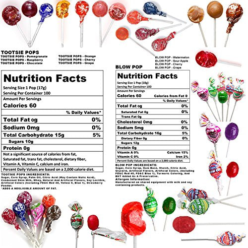 Assorted Charms Blow Pops & Tootsie Pops Bulk Candy 10 Flavor Lollipops Variety Value Pack 8.5 Lb (137.6 Oz)
