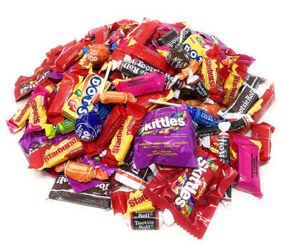 Assorted Bulk American Candy 3.75Lb Starbursts FaveReds And Skittles Original And Wild Berry Tootsie Rolls Juniors Tootsie Snack Bars Tootsie Mini Dots Tootsie Pops Fruit Rolls 150+ Ct (60 Oz)